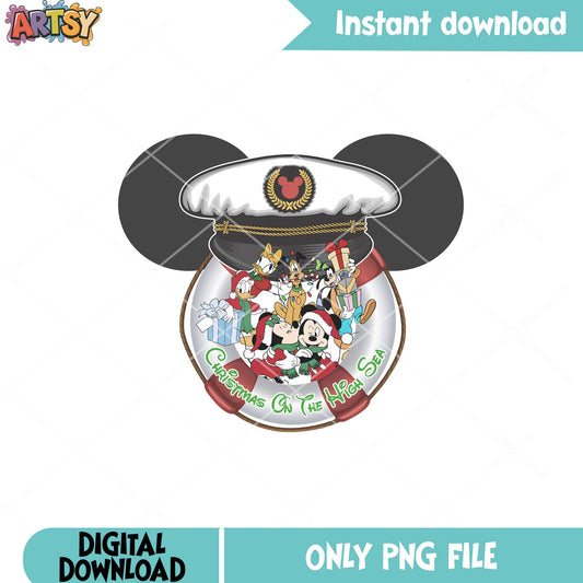 Christmas on the high sea png, mickey and friends png, disney trip png