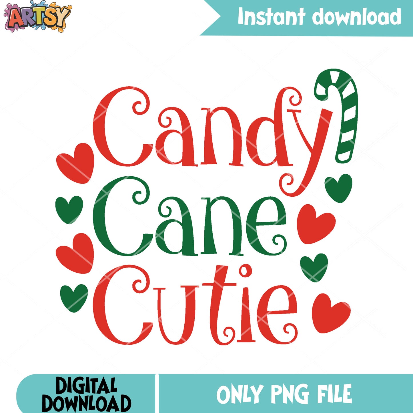 Christmas poster cutie png, christmas vibes png, Candy cane png