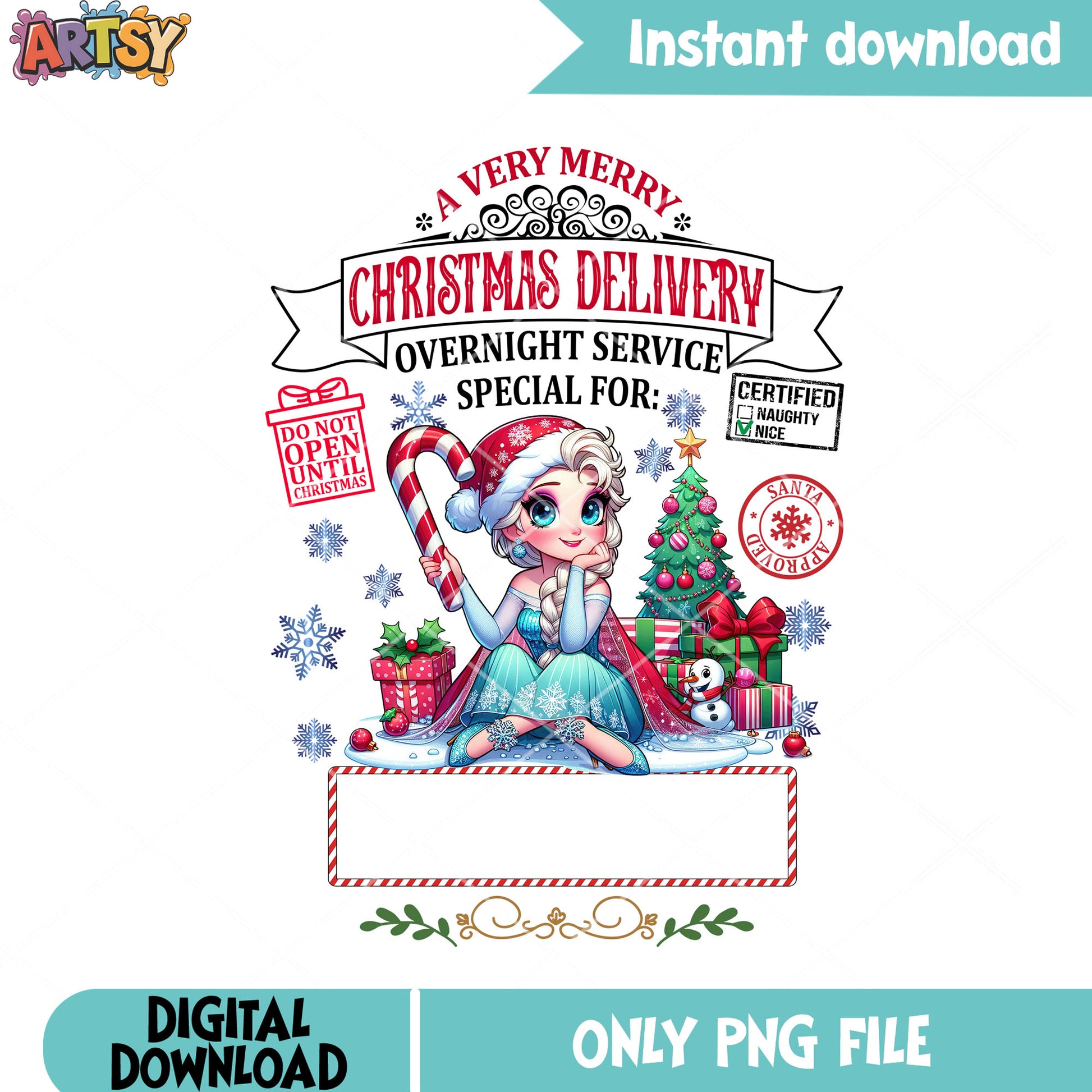 Christmas princess gifts png, disney christmas png, elsa princess png