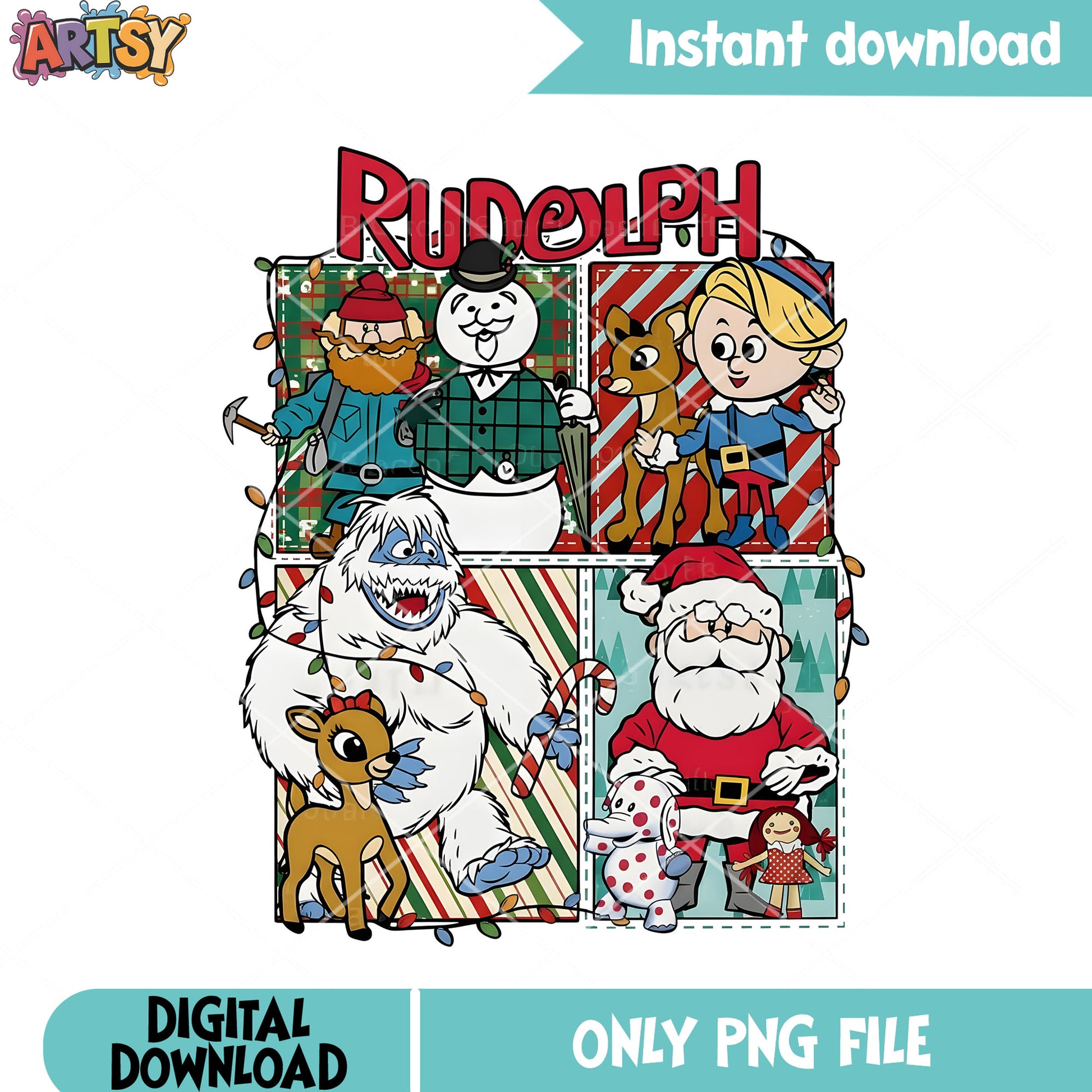 Christmas reindeer png, rudolph the red nosed reindeer png, santa png