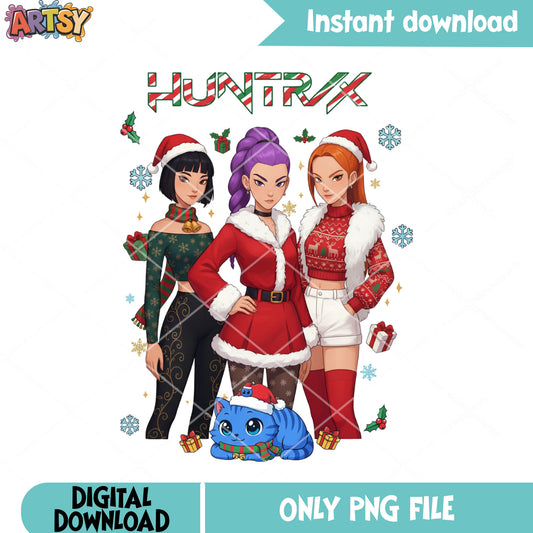 Christmas rumi zoey mira png, kpop demon hunters​ png, derpy png