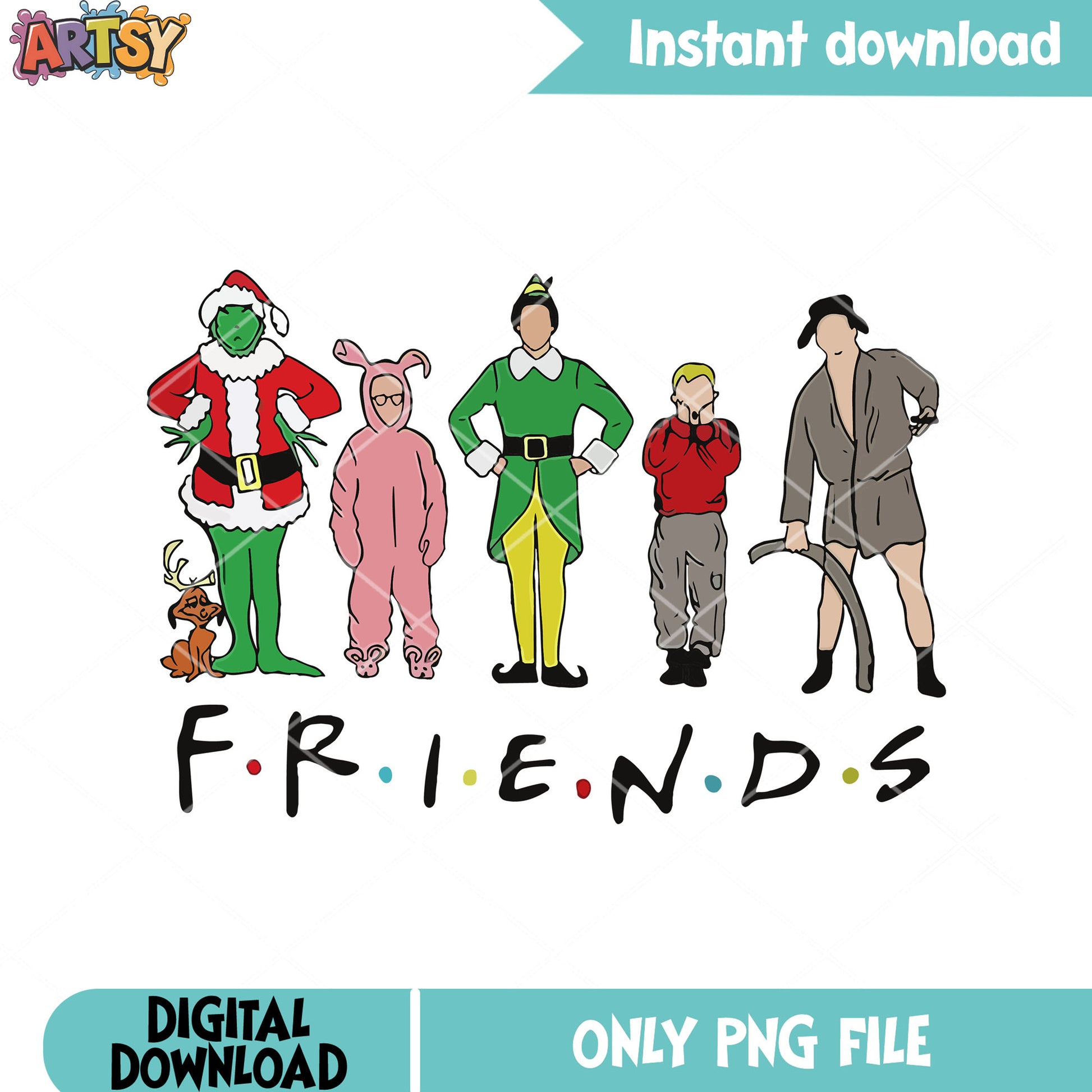 Christmas santa claus friend png, group grinch elf png, silhouette png