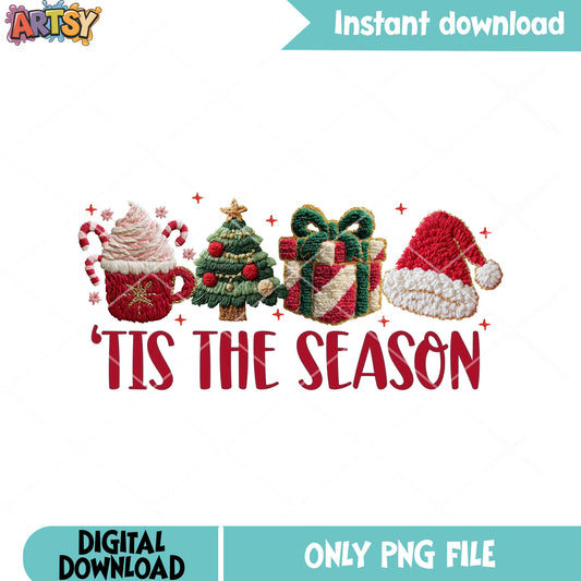 Christmas season png, christmas gifts png, vietnamese flag png