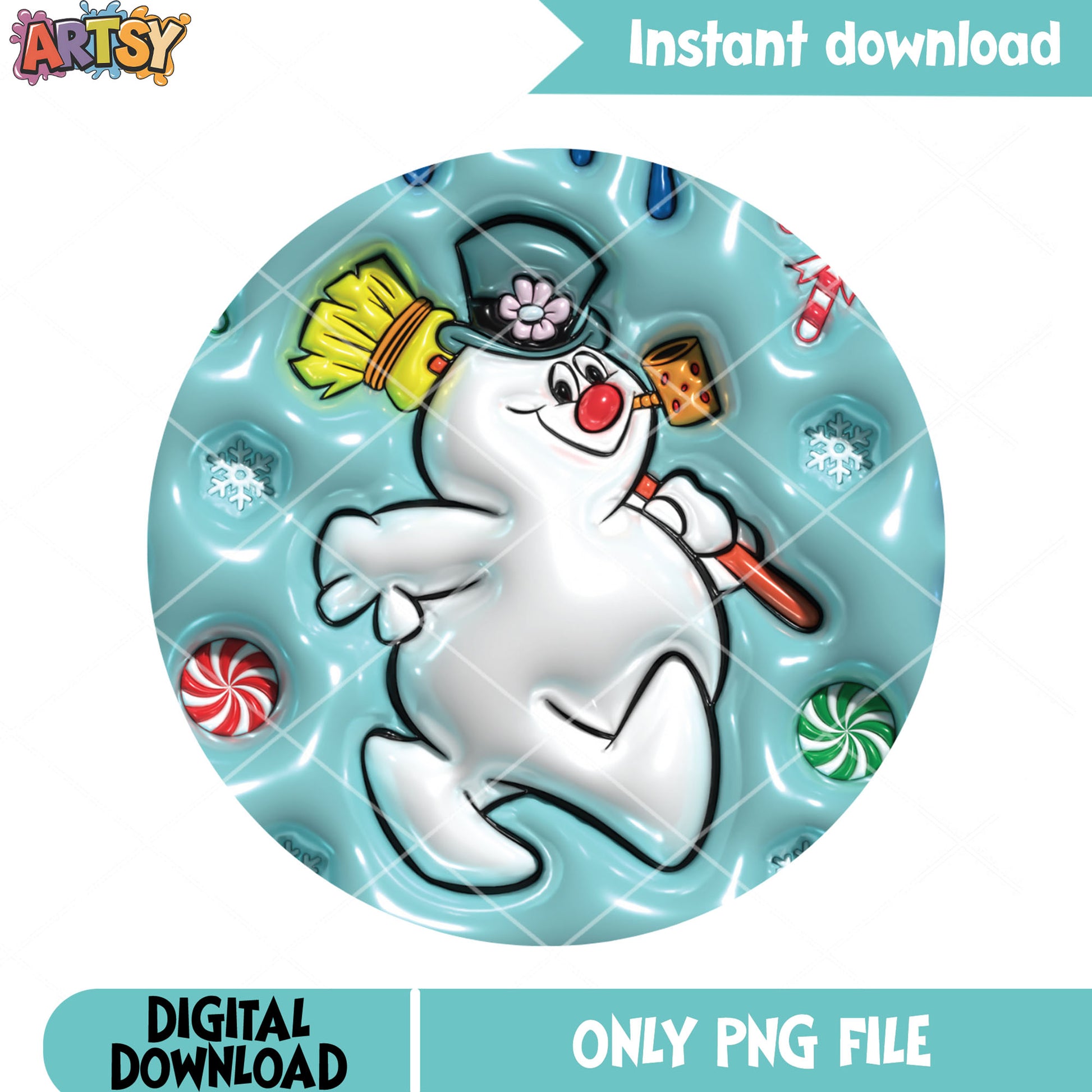 Christmas snowman coaster png, frosty snowman with broom png, cute png - Copy - Copy