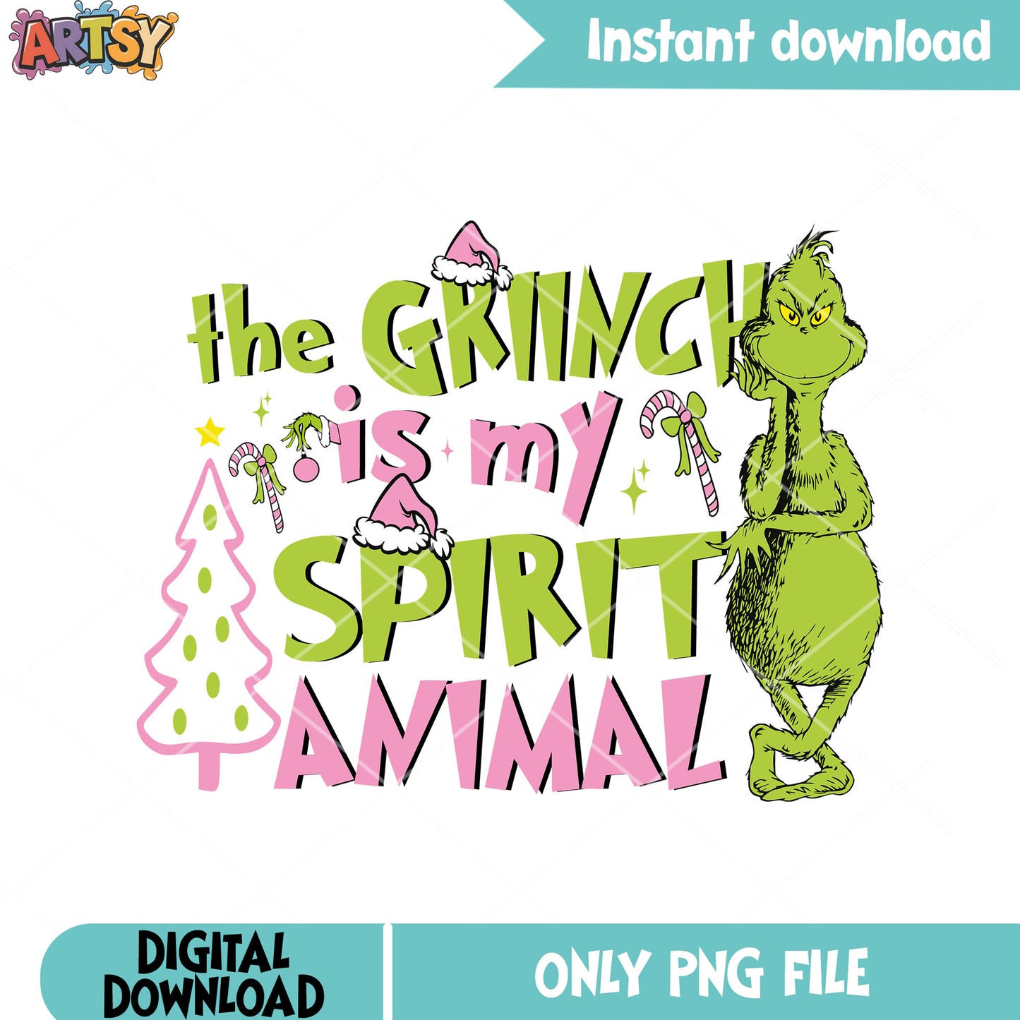 Christmas spirit png, the grinch png, christmas costume png