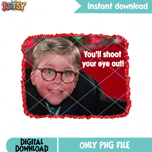 Christmas story poster png, merry christmas png, christmas card png
