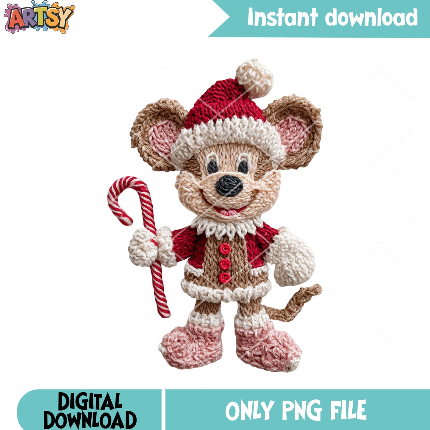 Christmas teddy bear disney png, disney christmas png, mickey mouse png