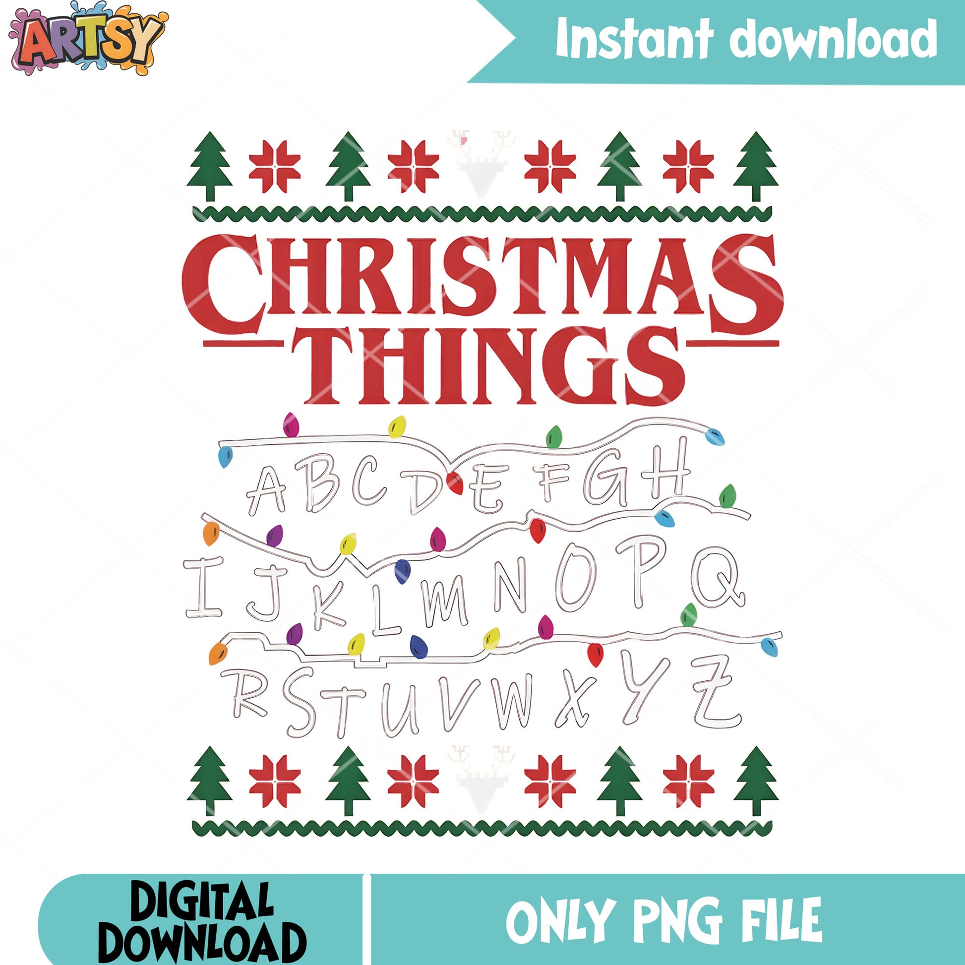 Christmas things decoration png, tree colorful png, lights png