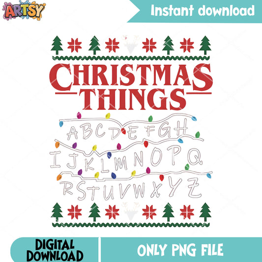 Christmas things decoration png, tree colorful png, lights png