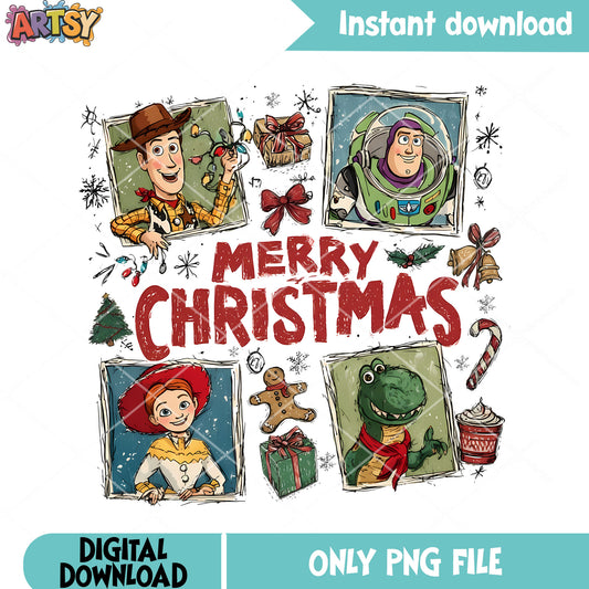 Christmas toy story png, merry christmas png, buzz lightyear png