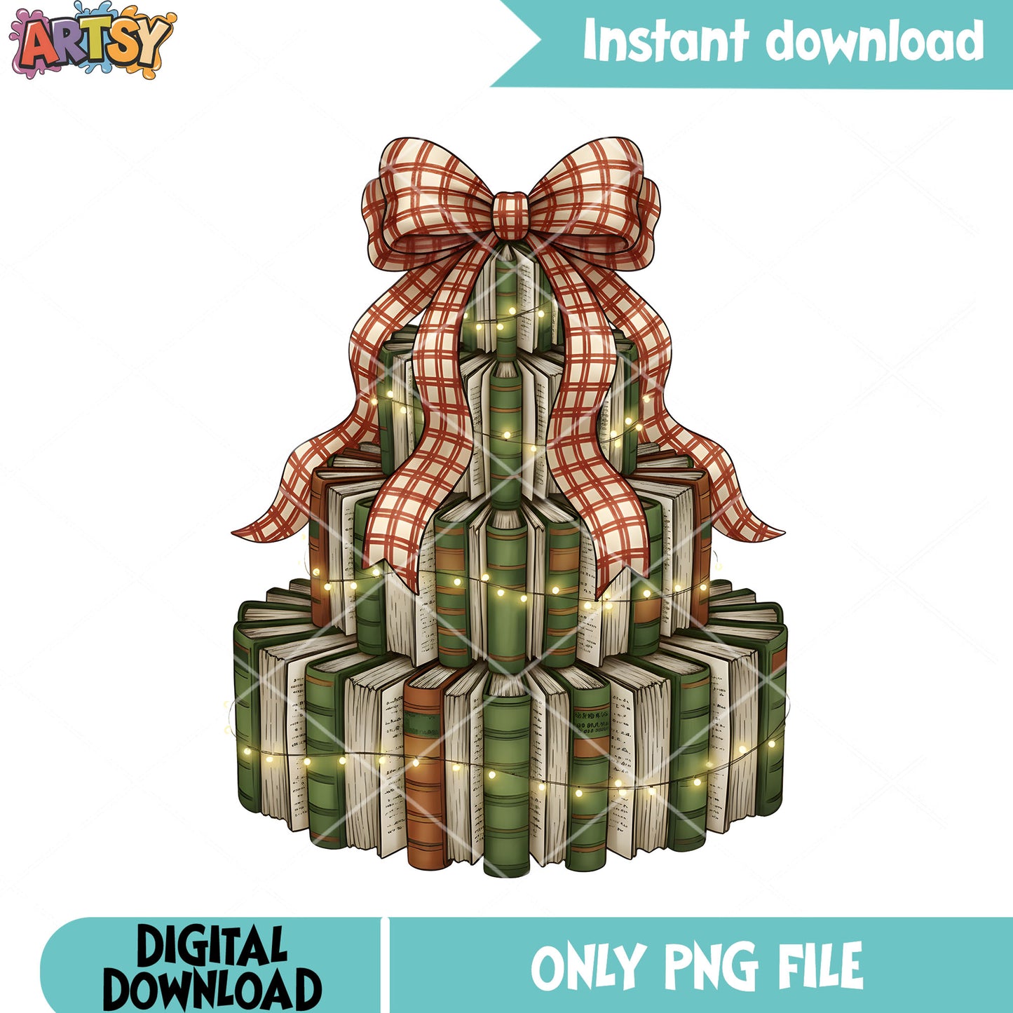 Christmas tree by book png, merry christmas​ png, happy christmas png