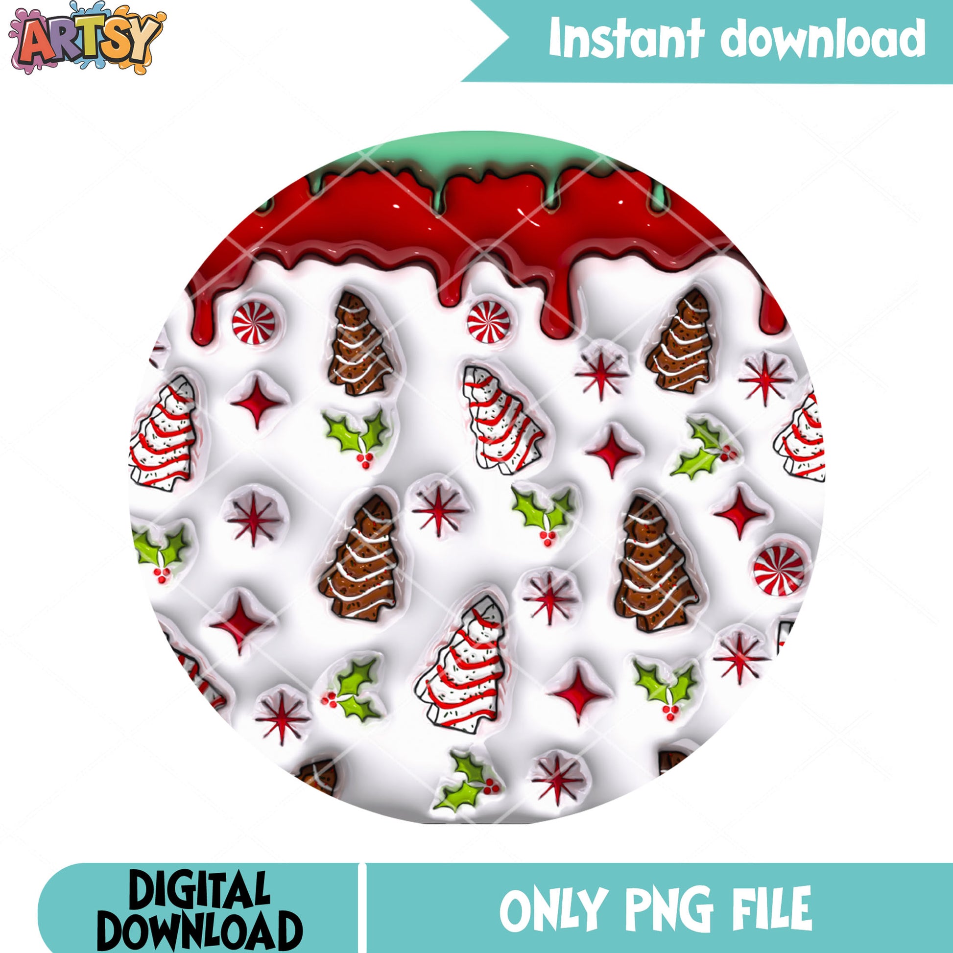 Christmas tree cakes png, cake white christmas png, holly decor png - Copy