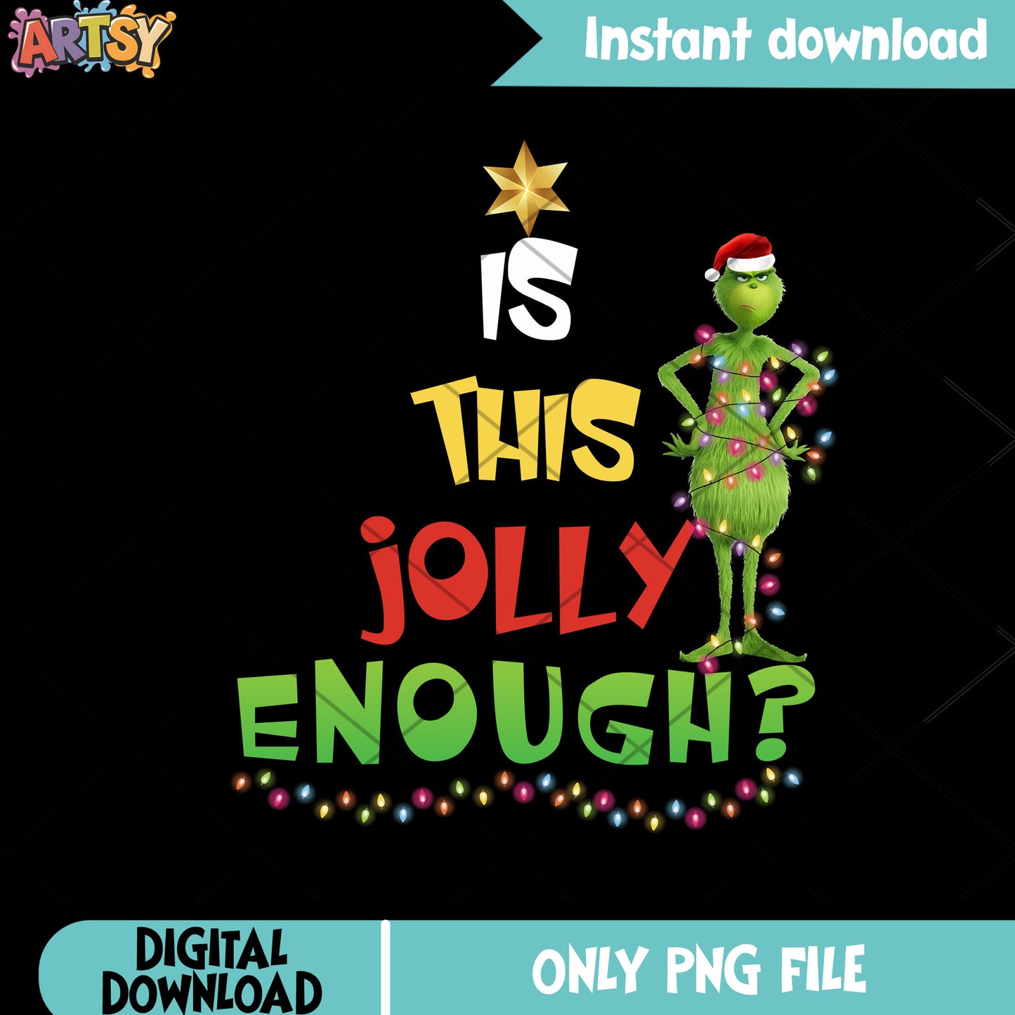 Christmas tree vibes png, Christmas stringlights png, the grinch png