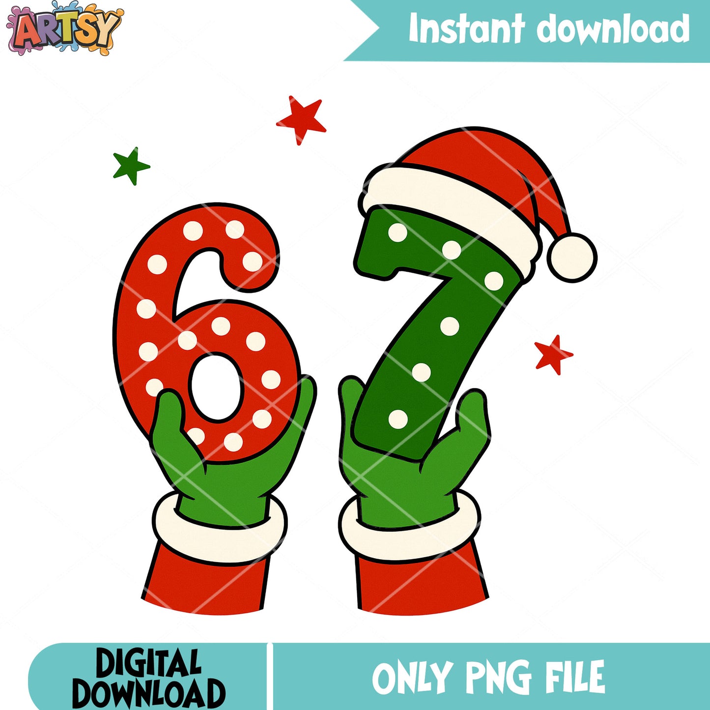 Christmas trending 67 png, merry christmas png, six seven png