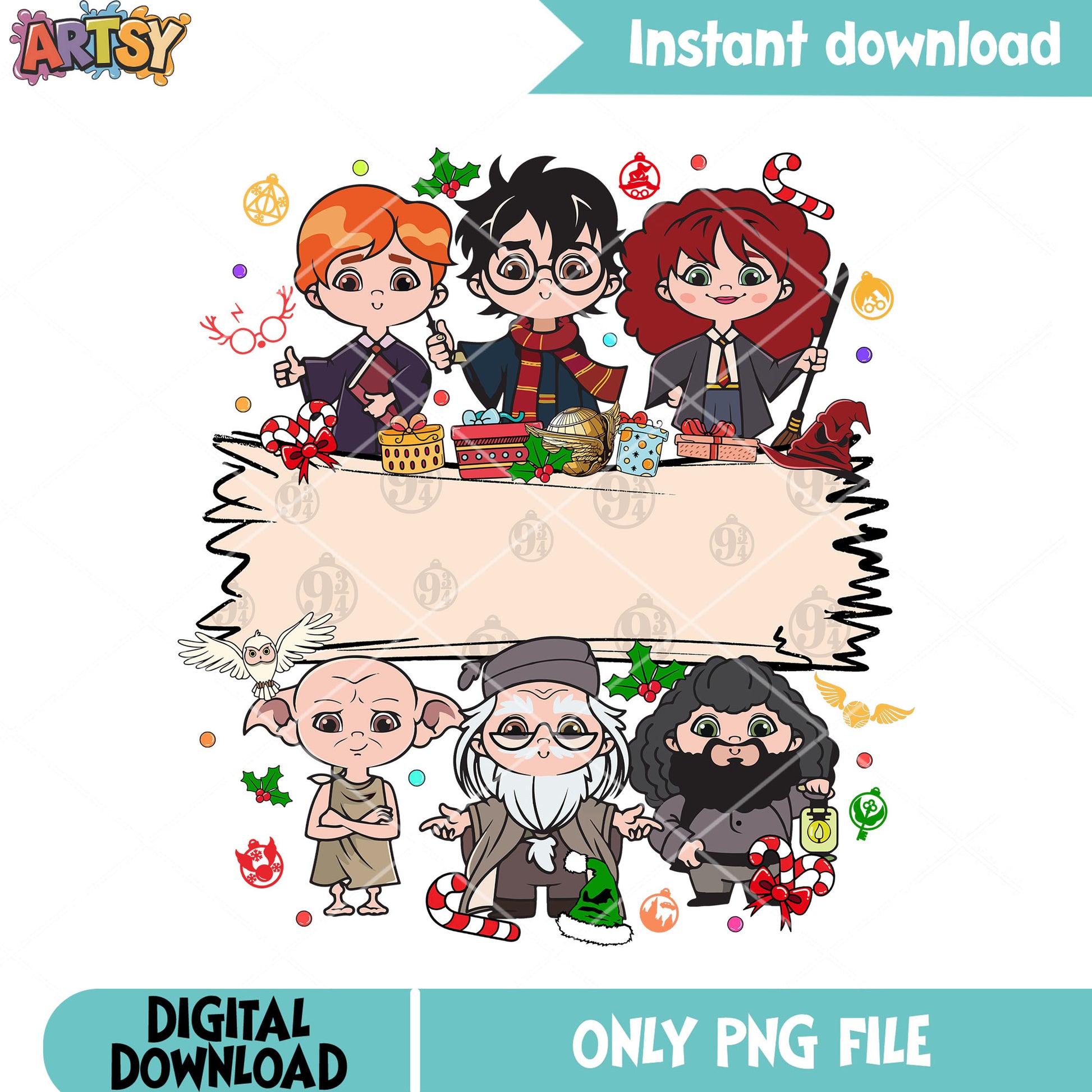 Christmas vibes harry potter png, christmas poster png, dumbledore png