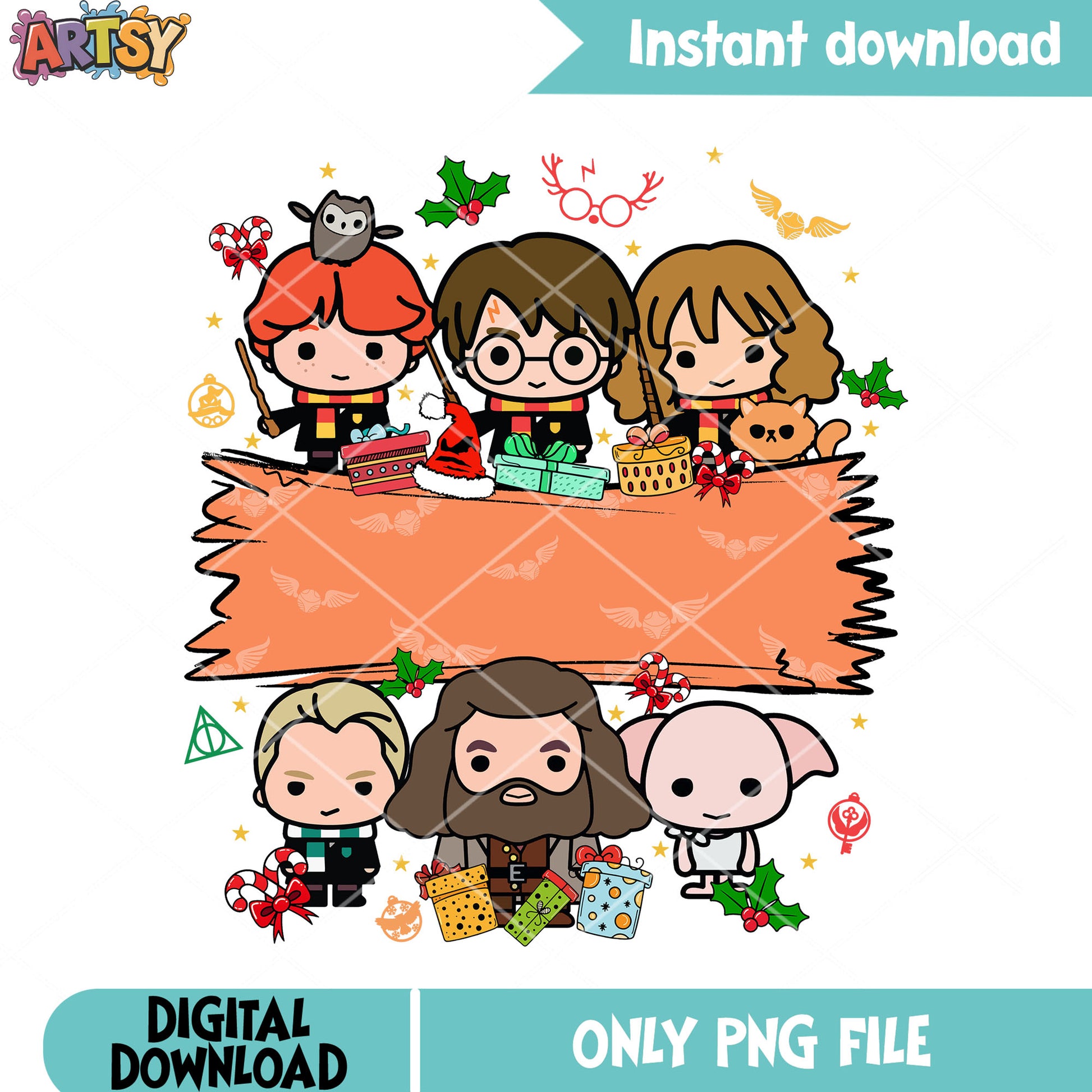 Christmas vibes harry potter png, christmas poster png, harry potter png
