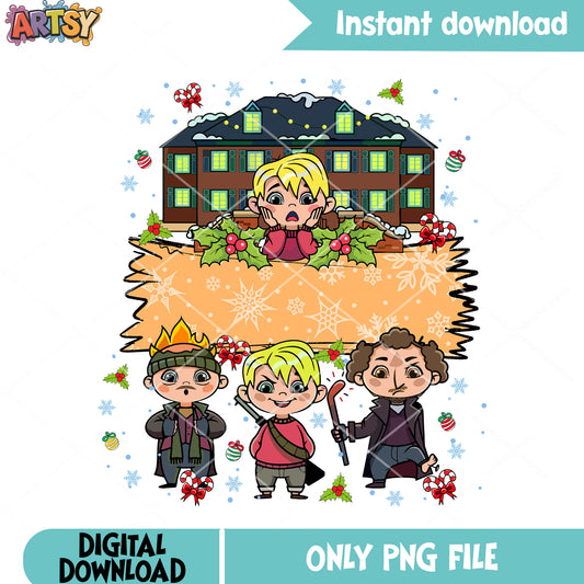 Christmas vibes kevin png, christmas poster png, home alone png