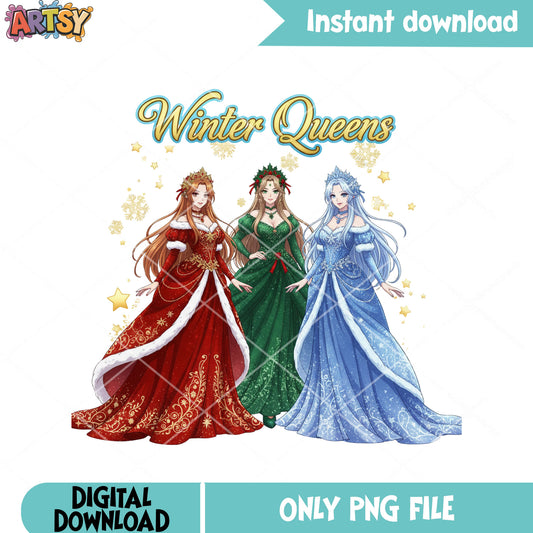 Christmas winter queen png, christmas socks​ png, Huntrix png