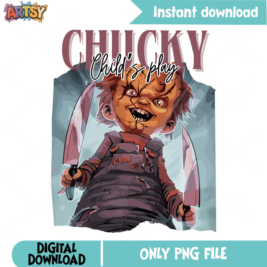 Chucky Childs Play PNG, Horror Movie Halloween PNG, Killer Doll PNG