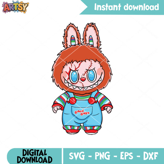 Chucky baby labubu svg, labubu chucky svg, labubu halloween svg