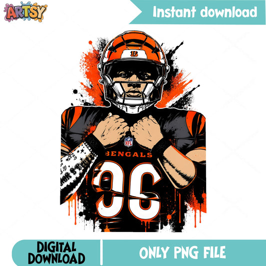 Cincinnati Bengals Player PNG, NFL Football Fan PNG, Bengals 96 PNG