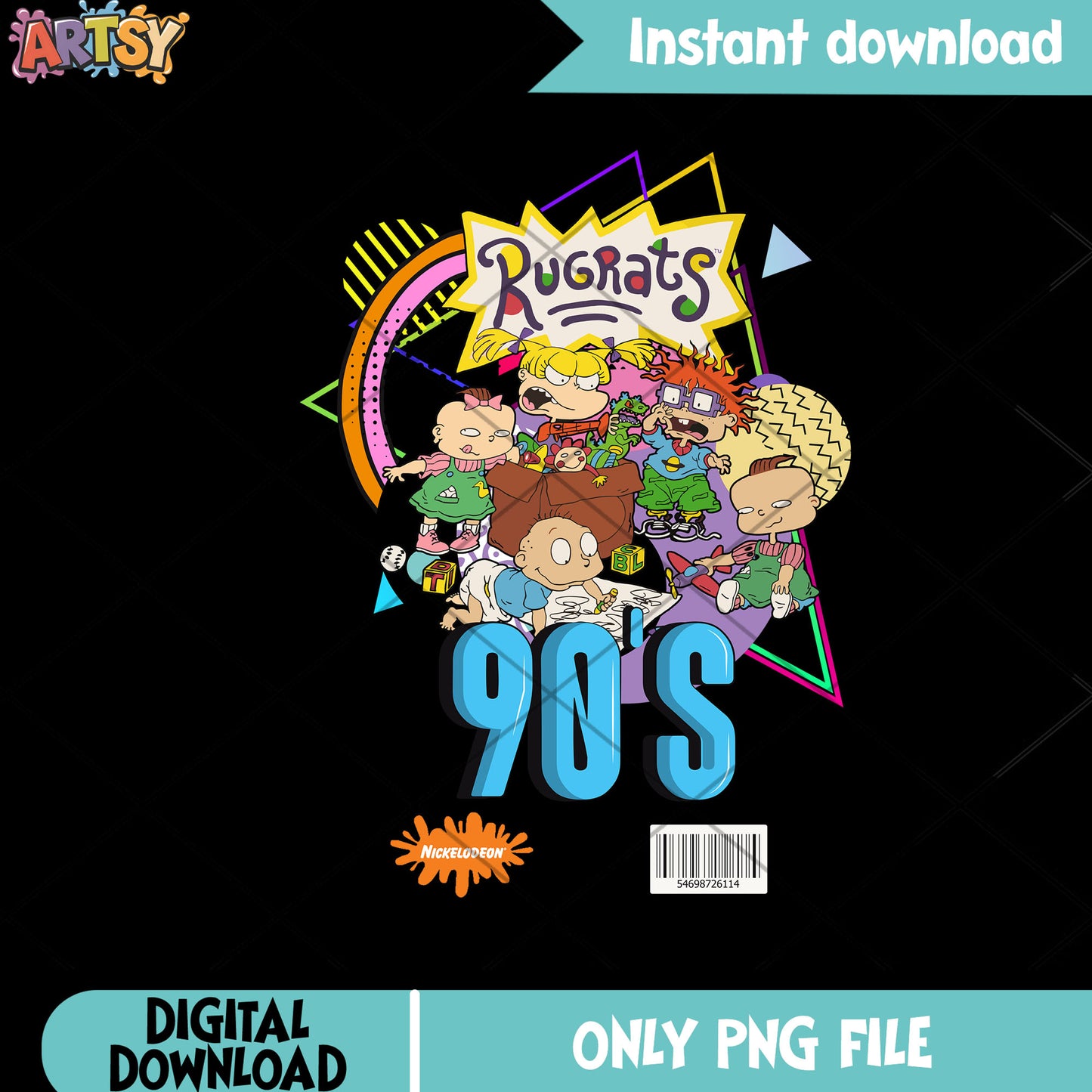 Classic cartoon png, 90s cartoon png, retro baby png