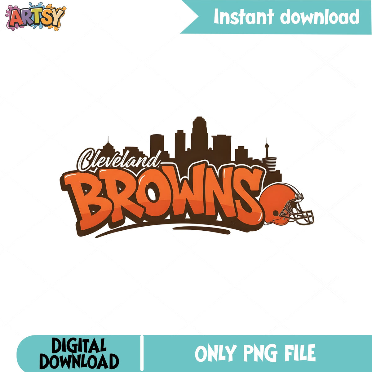 Cleveland Browns PNG, NFL Football Skyline Clipart, Browns PNG