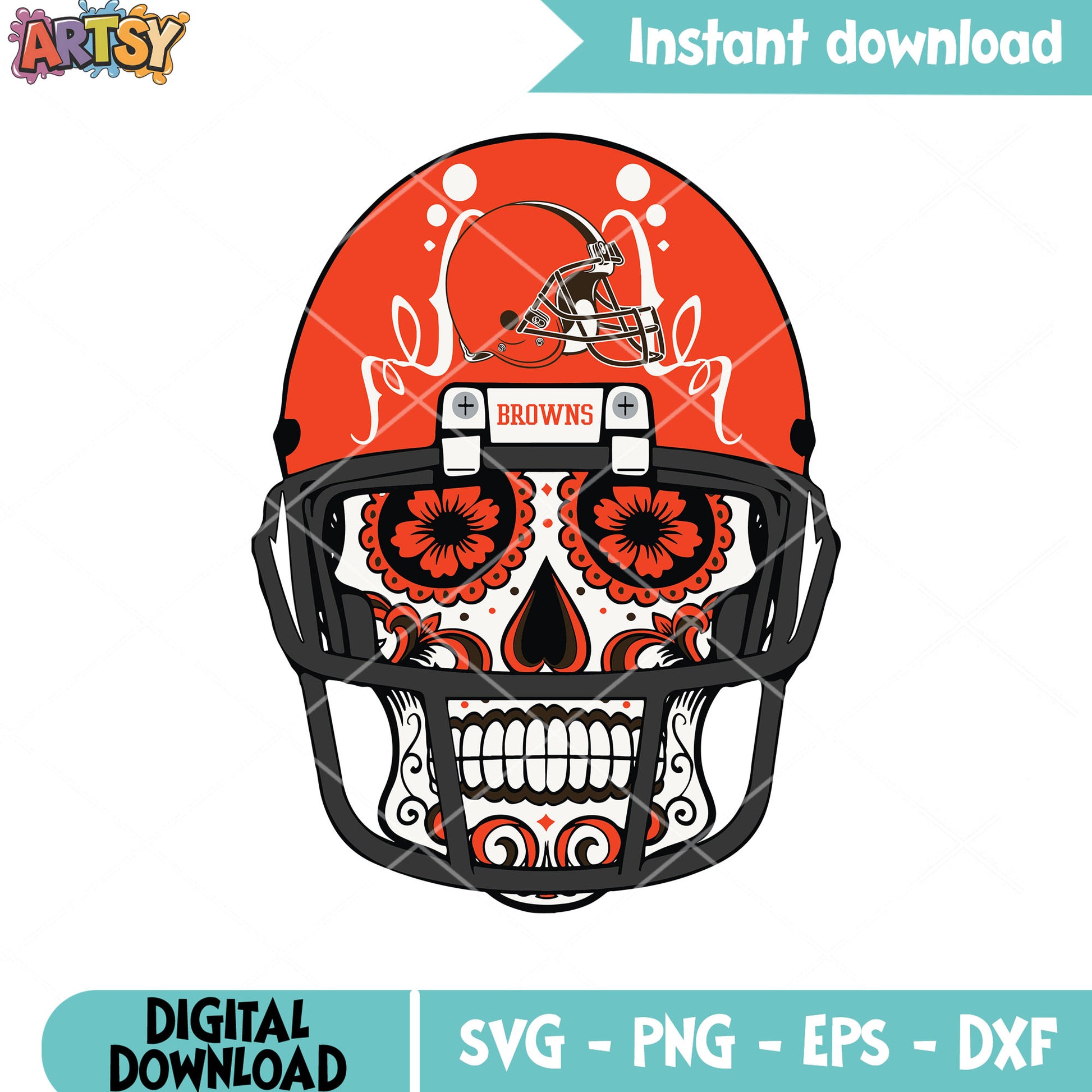 Cleveland hat svg, mexican dead day skull​ svg, cleveland browns svg