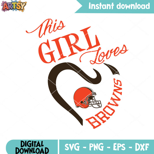 Cleveland loves browns svg, scrum cap svg, nfl teams svg