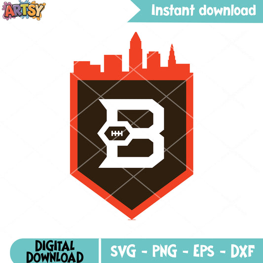 Cleverland town in the B svg, cleveland browns svg, nfl teams svg