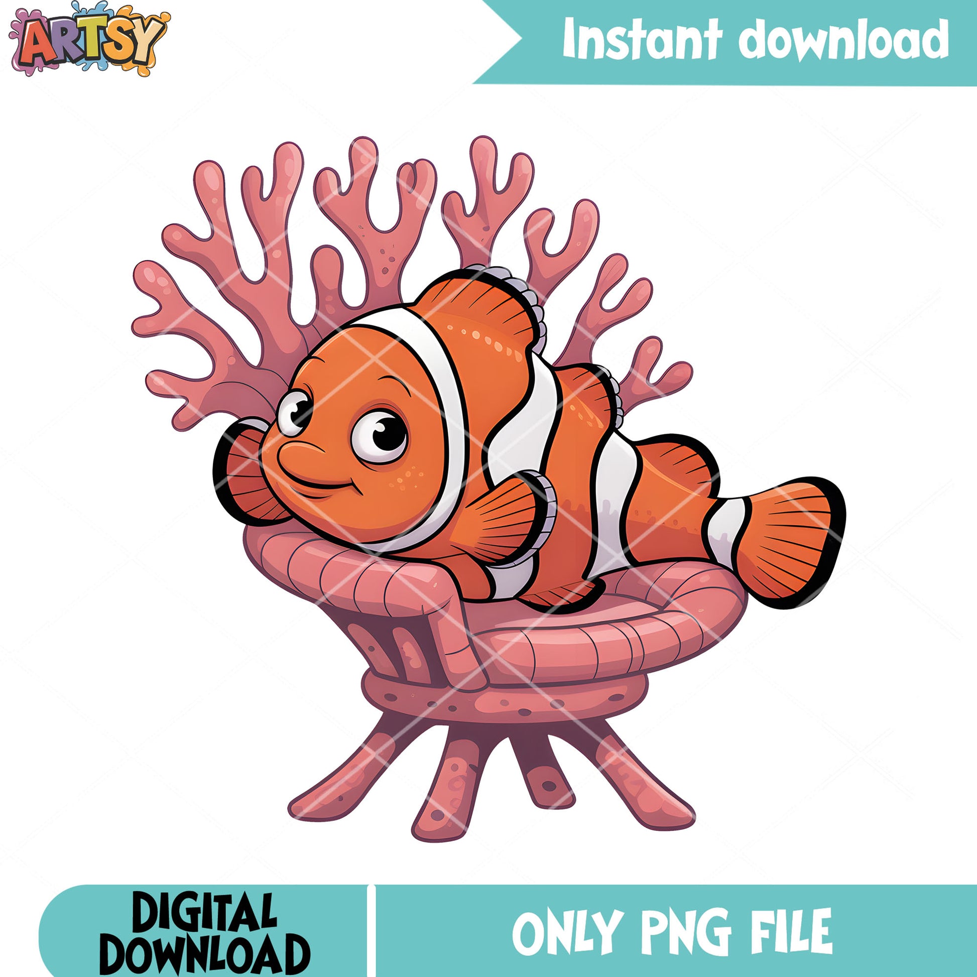 Clownfish in the coral png, walt disney world​ png, finding nemo png