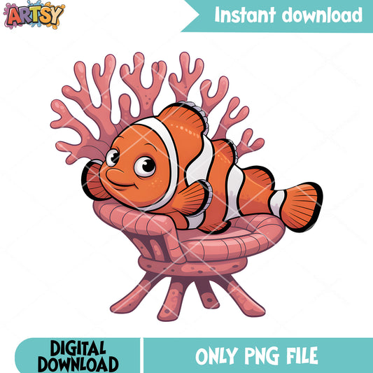 Clownfish in the coral png, walt disney world​ png, finding nemo png