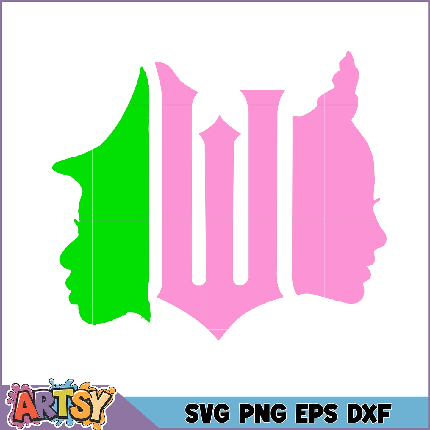 Colorful SVG Design with Silhouette Profile Art for Crafts