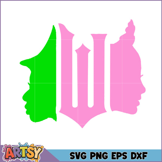 Colorful SVG Design with Silhouette Profile Art for Crafts