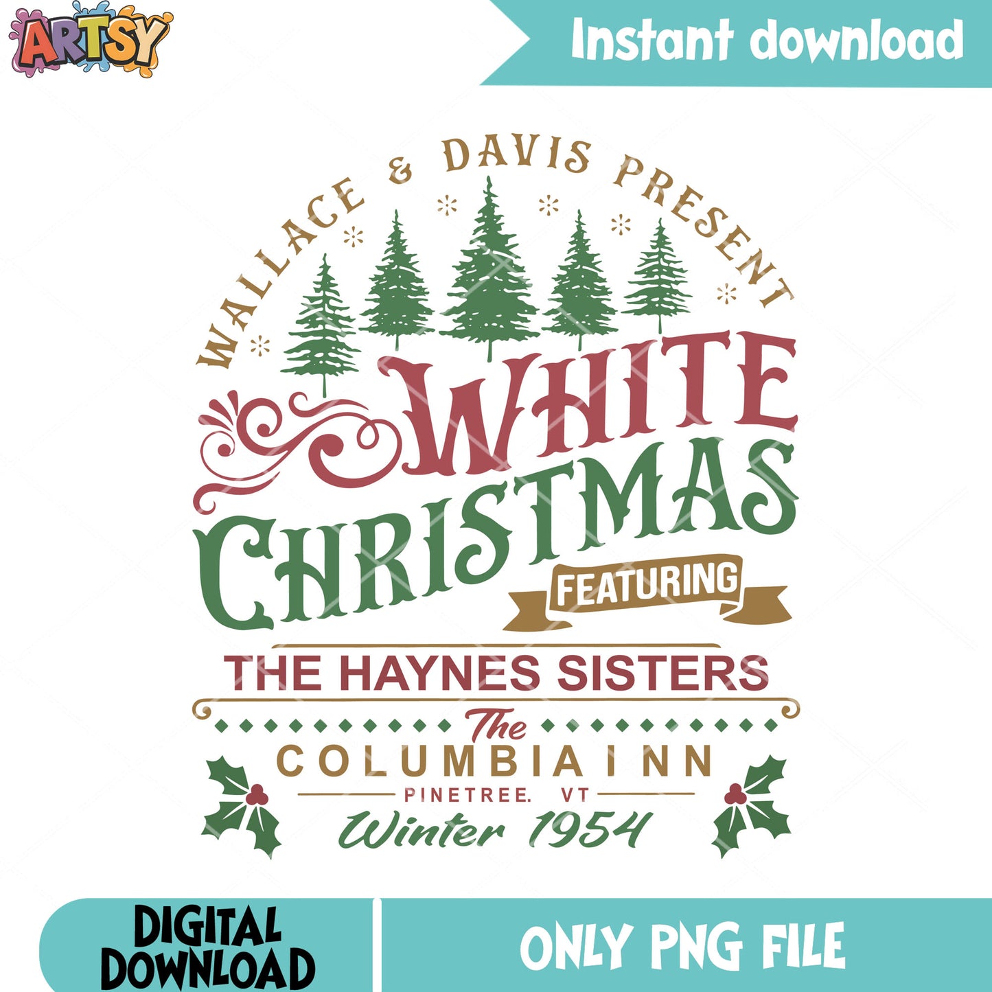 Columbiainn winter 1954 png, white christmas png, christmas holidays png