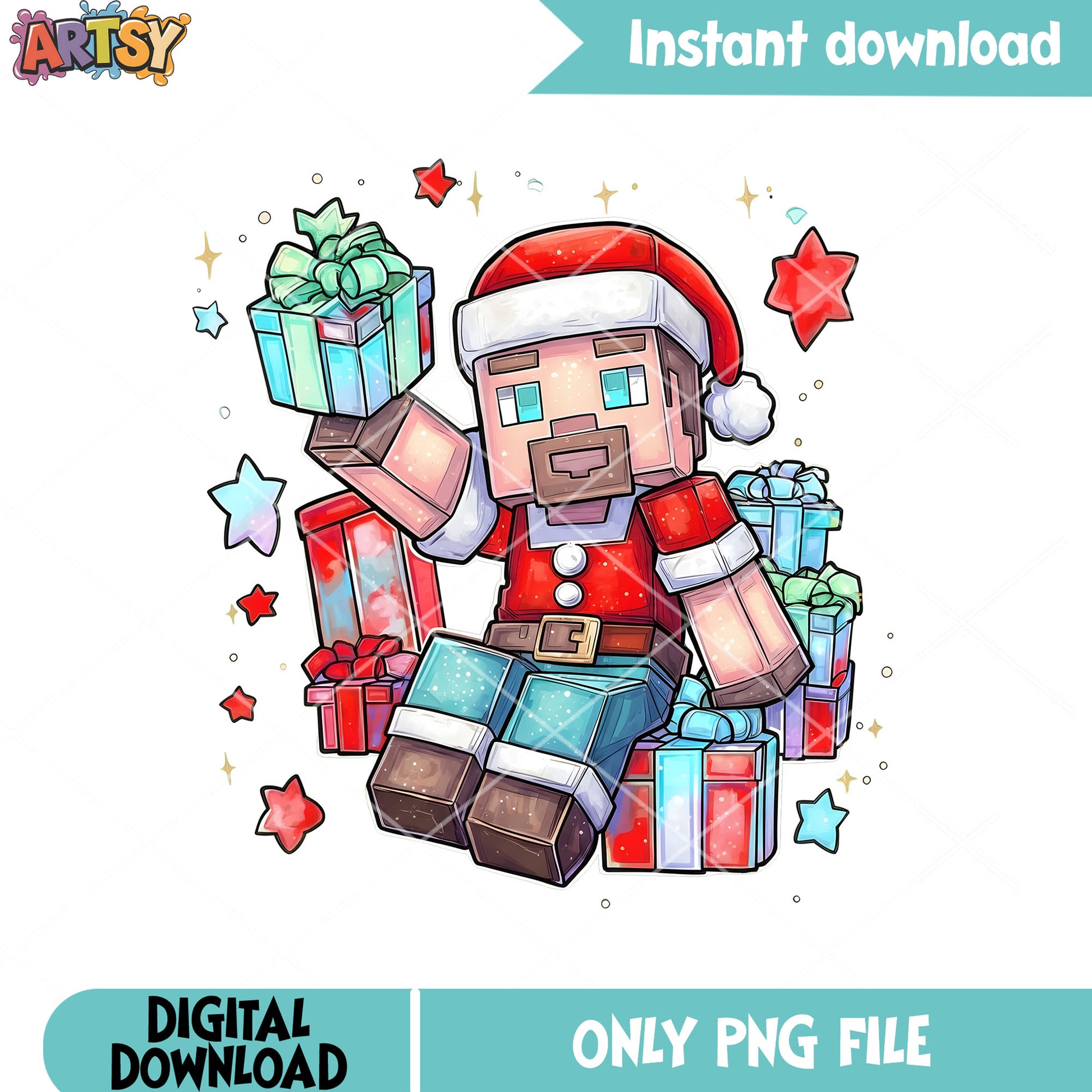 Come and get your christmas gifts png, mojang png, steve minecraft png