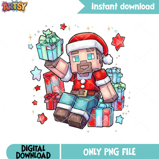 Come and get your christmas gifts png, mojang png, steve minecraft png