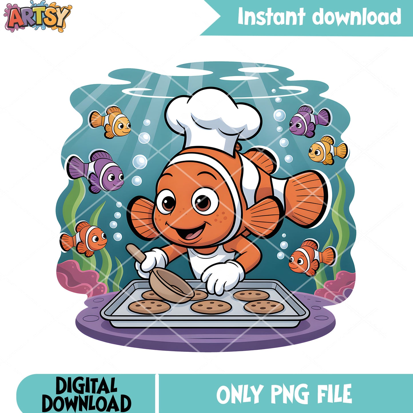 Cookies baker marlin png, clownfish marlin png, disney movies png