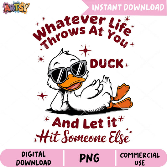 Cool Duck PNG Life Throws, Duck It!