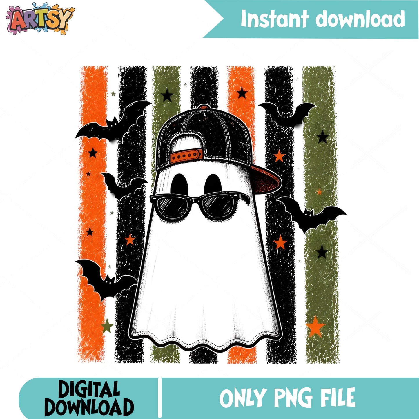 Cool Ghost With Sunglasses Halloween PNG, Spooky Ghost PNG, Halloween PNG