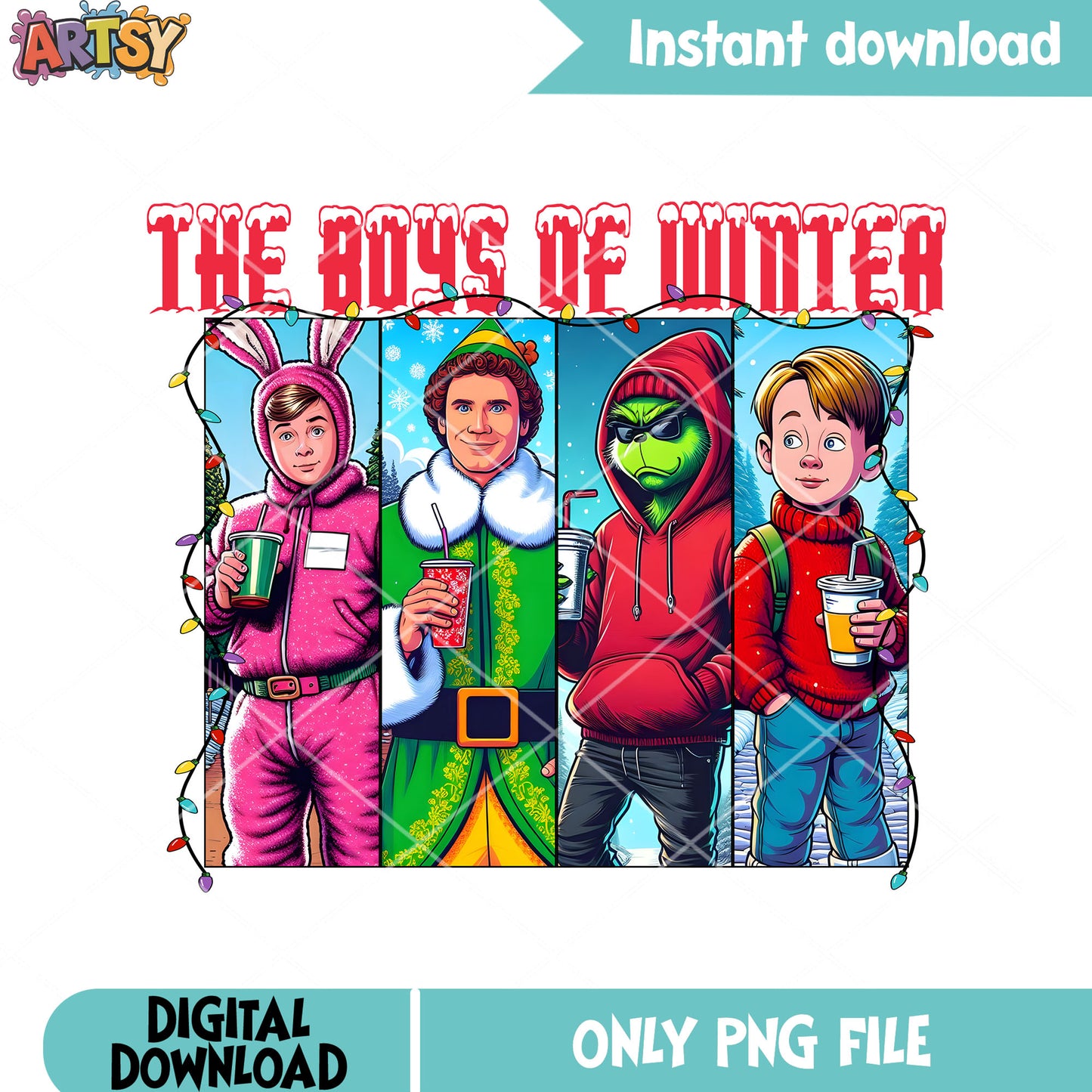 Cool boys of winter png, the grinch png, merry christmas png