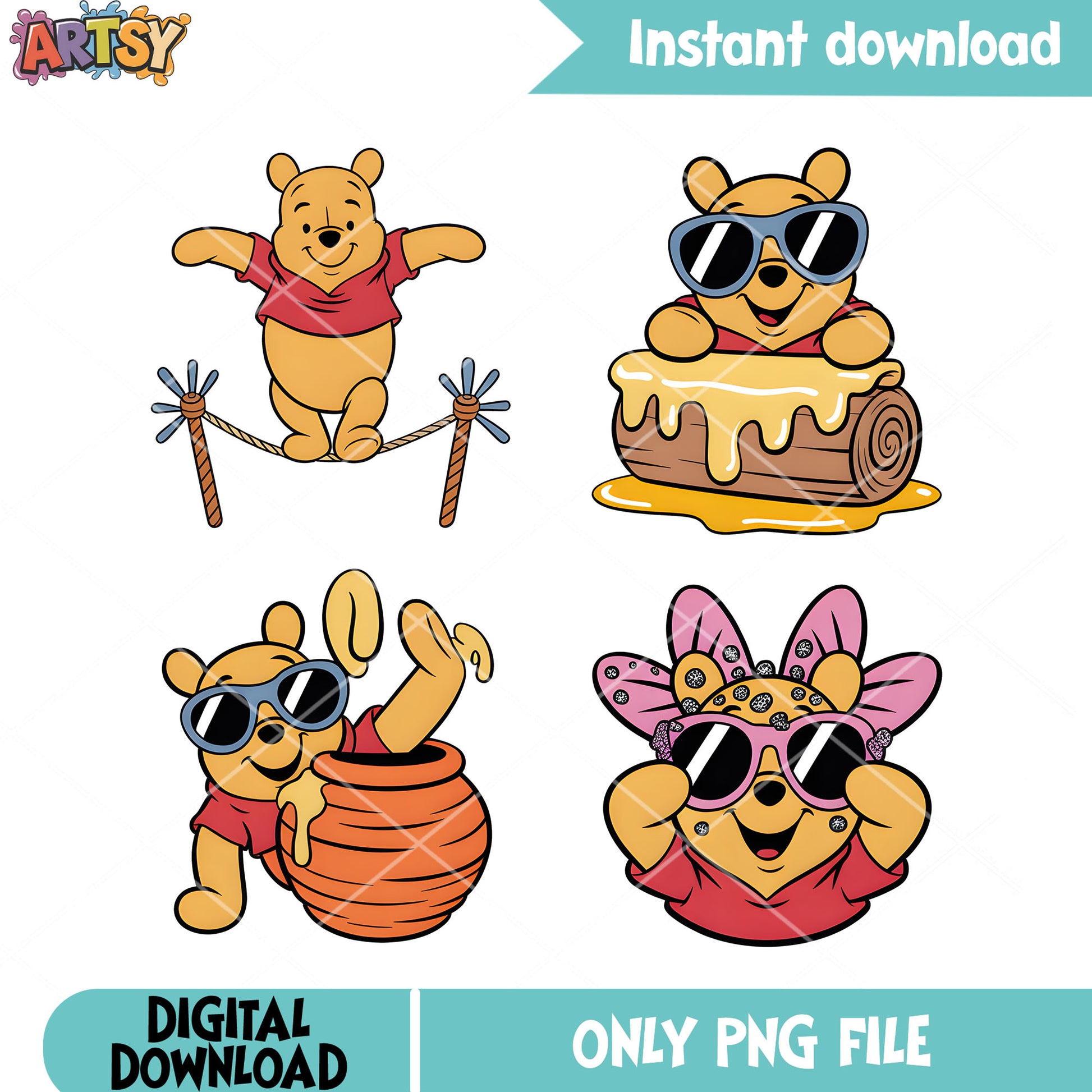 Cool honey pooh poster png, pooh bear png, winnie the pooh png
