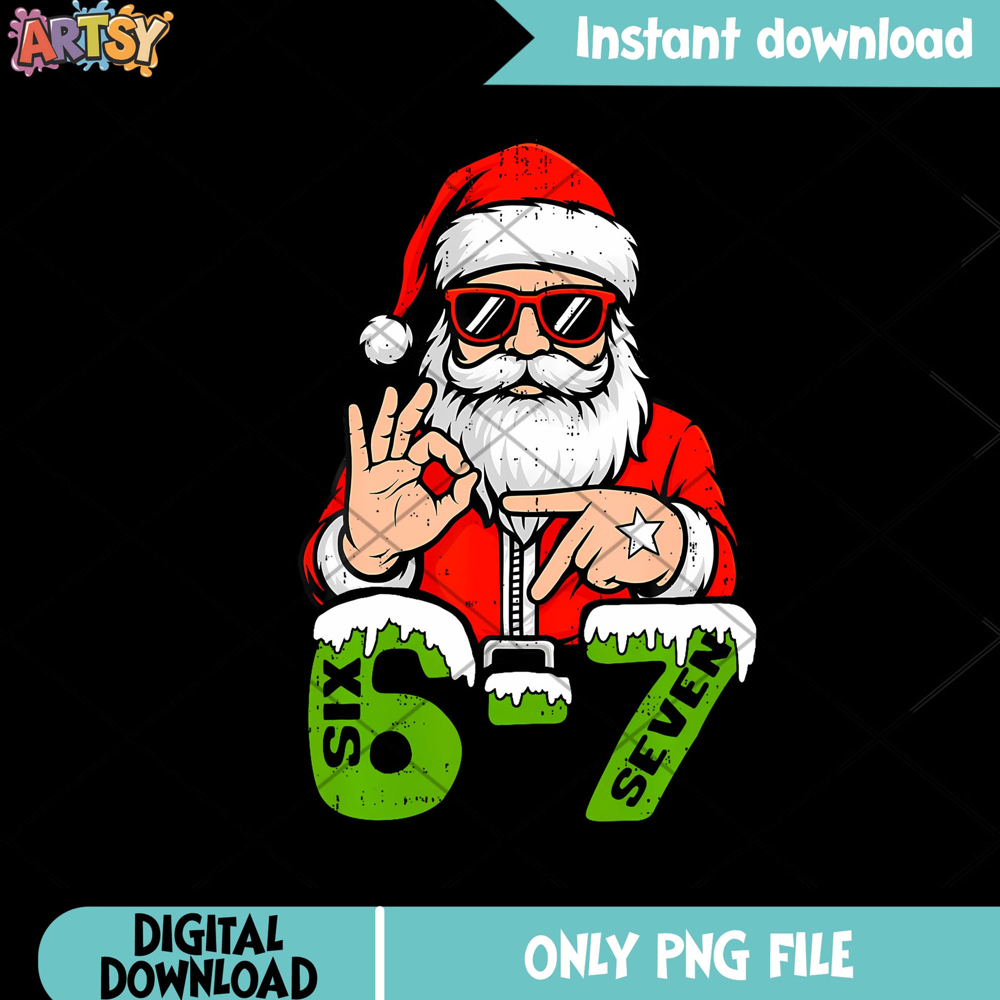 Cool santa christmas png, christmas costume png, merry christmas png