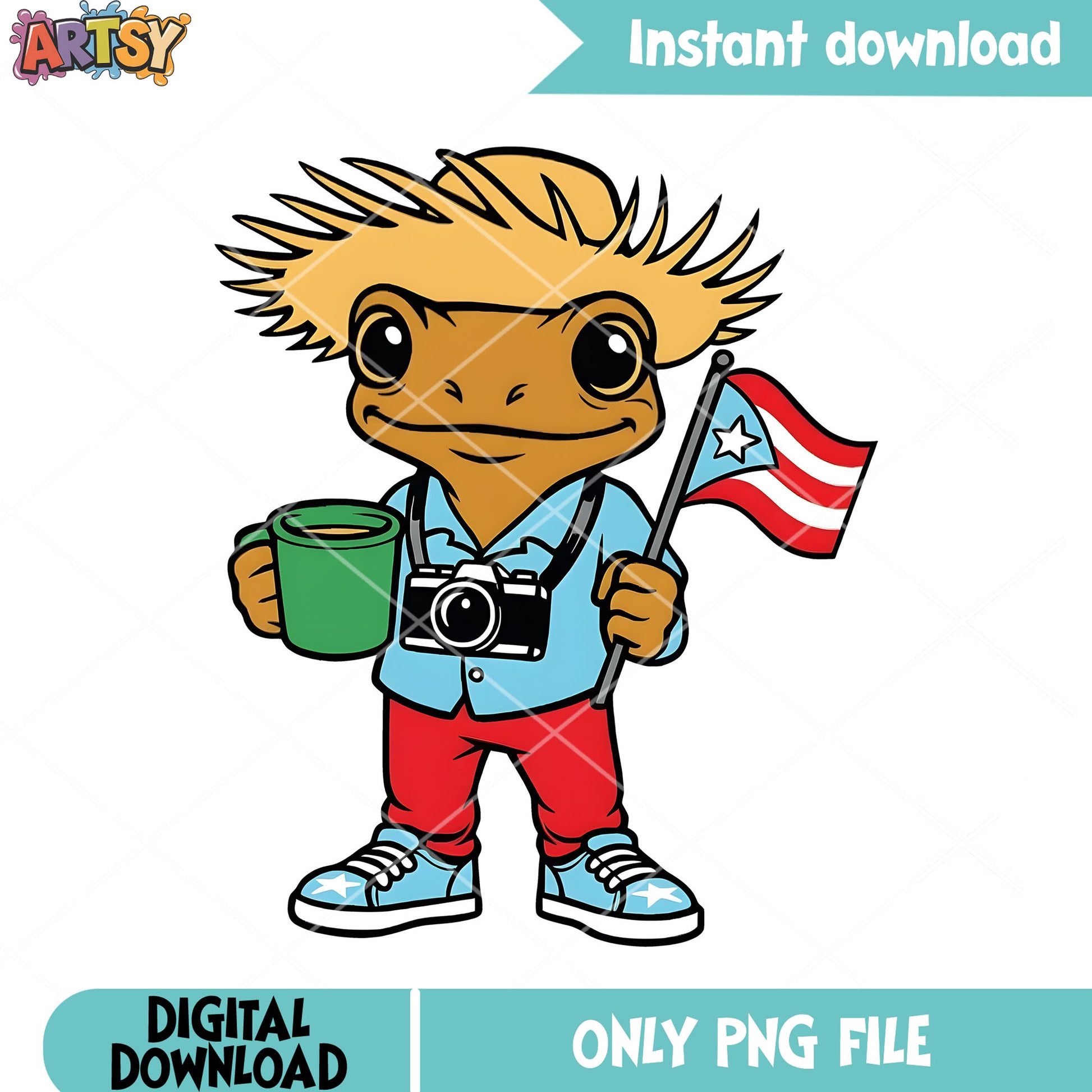 Coqui puerto rico flag png, puerto rico png, funny frog png