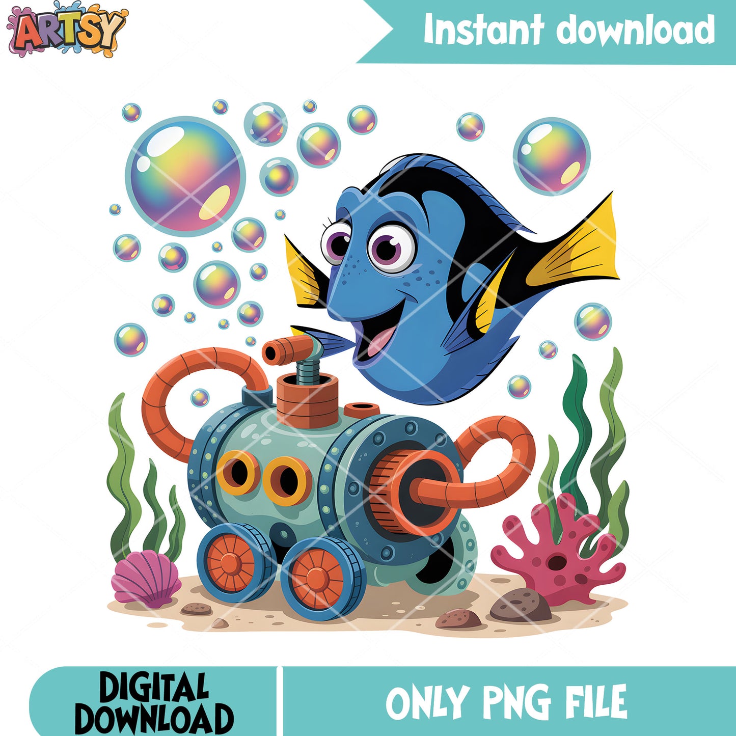 Coral robo dory fish png, finding dory png, finding nemo png