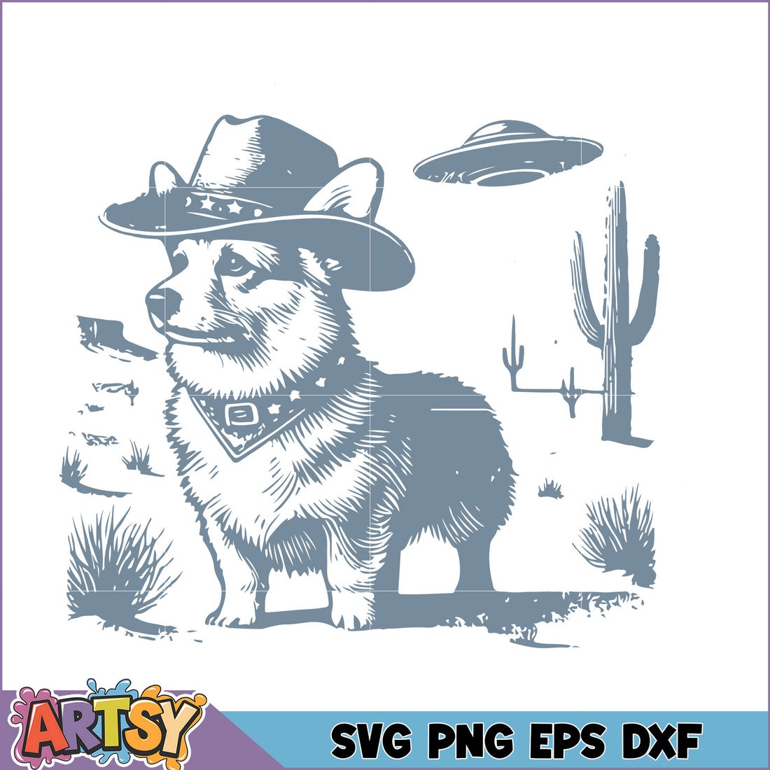Corgi Cowboy Alien Encounter SVG – Artsysvg