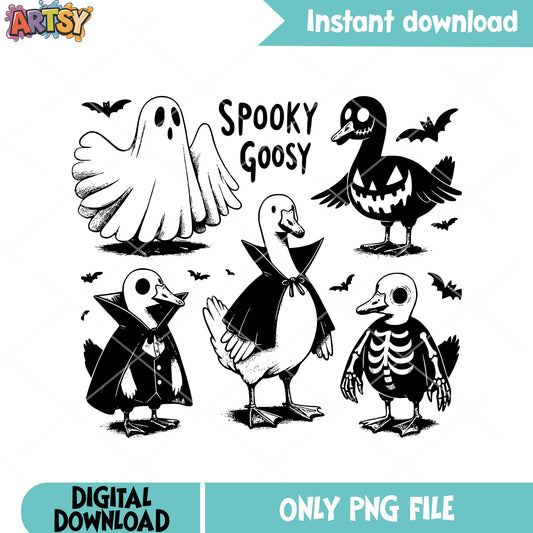 Costume goose skeleton png, ghost costume png, scary halloween png