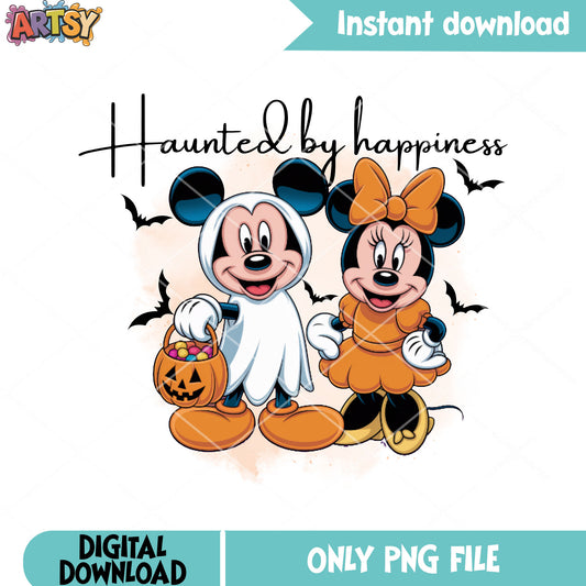 Couple mouse and bats png, ghost costume png, jack o lantern png