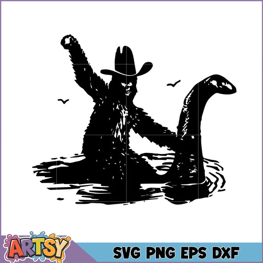 Cowboy Bigfoot Nessie SVG Cut File