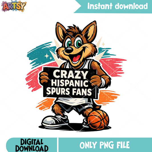 Crazy dog hispanic png, sport lover png, basketball sport png